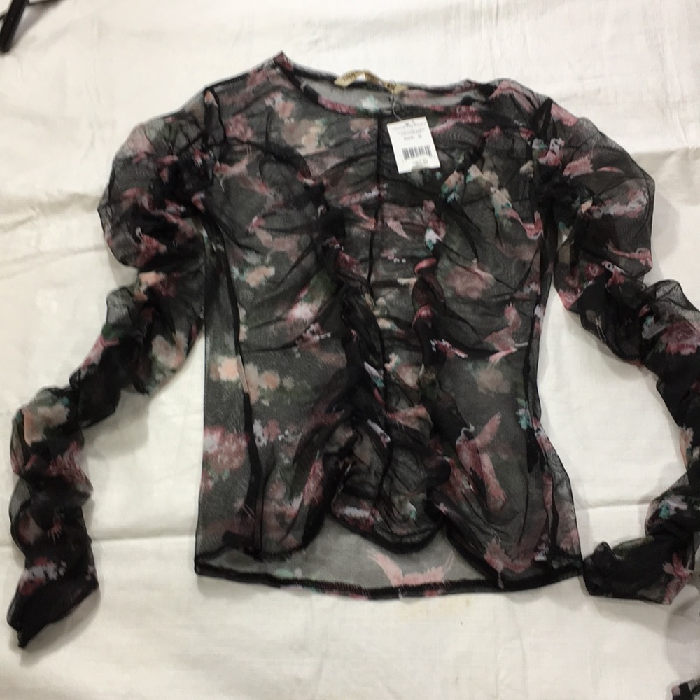 Hippie Laundry Sheer Top, Long Sleeve NWT